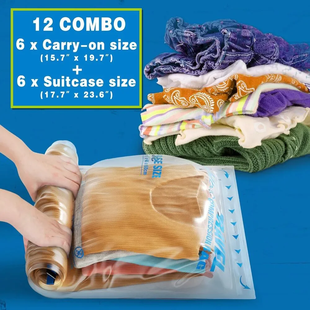 HIBAG Vacuum Storage Bags, 12 bag